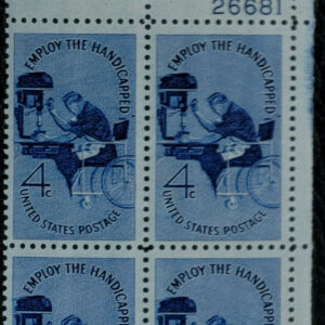 Scott #1155 Employ the Handicapped Plate Block of 4 Stamps - MNH