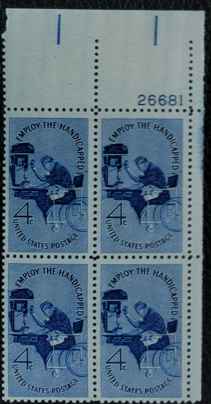 Scott #1155 Employ the Handicapped Plate Block of 4 Stamps - MNH