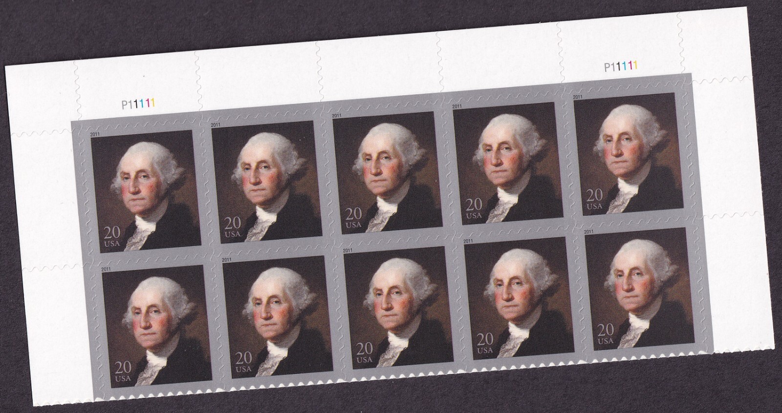 Scott #4504 George Washington Half Sheet of 10 Stamps - MNH Top