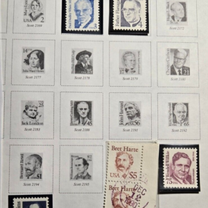 Scott #2170-71 MNH, 2192-93 MNH, 2196 (used pair) 1986-88 Great Americans