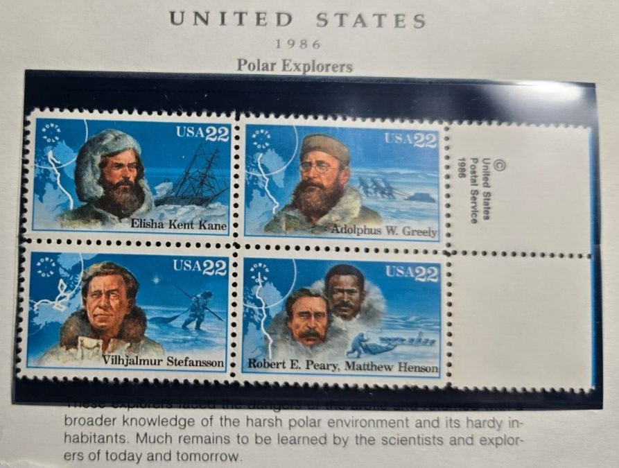 Scott #2223a 1986 Polar Explorers Block of 4