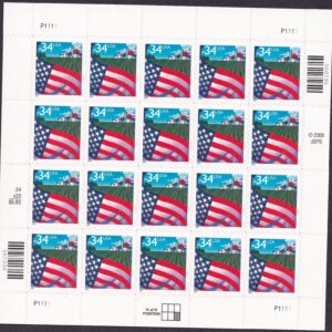 Scott #3470 Flag Over Farm Sheet Of 20 Stamps - MNH P#P1111