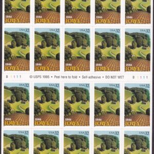 Scott #3089a 32¢ Iowa (Hawkeyes) Booklet of 20 Stamps - MNH