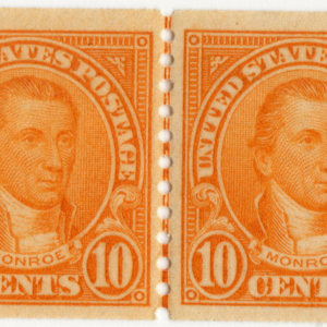 Scott #603 James Monroe Joint Line Pair of Stamps - MLH