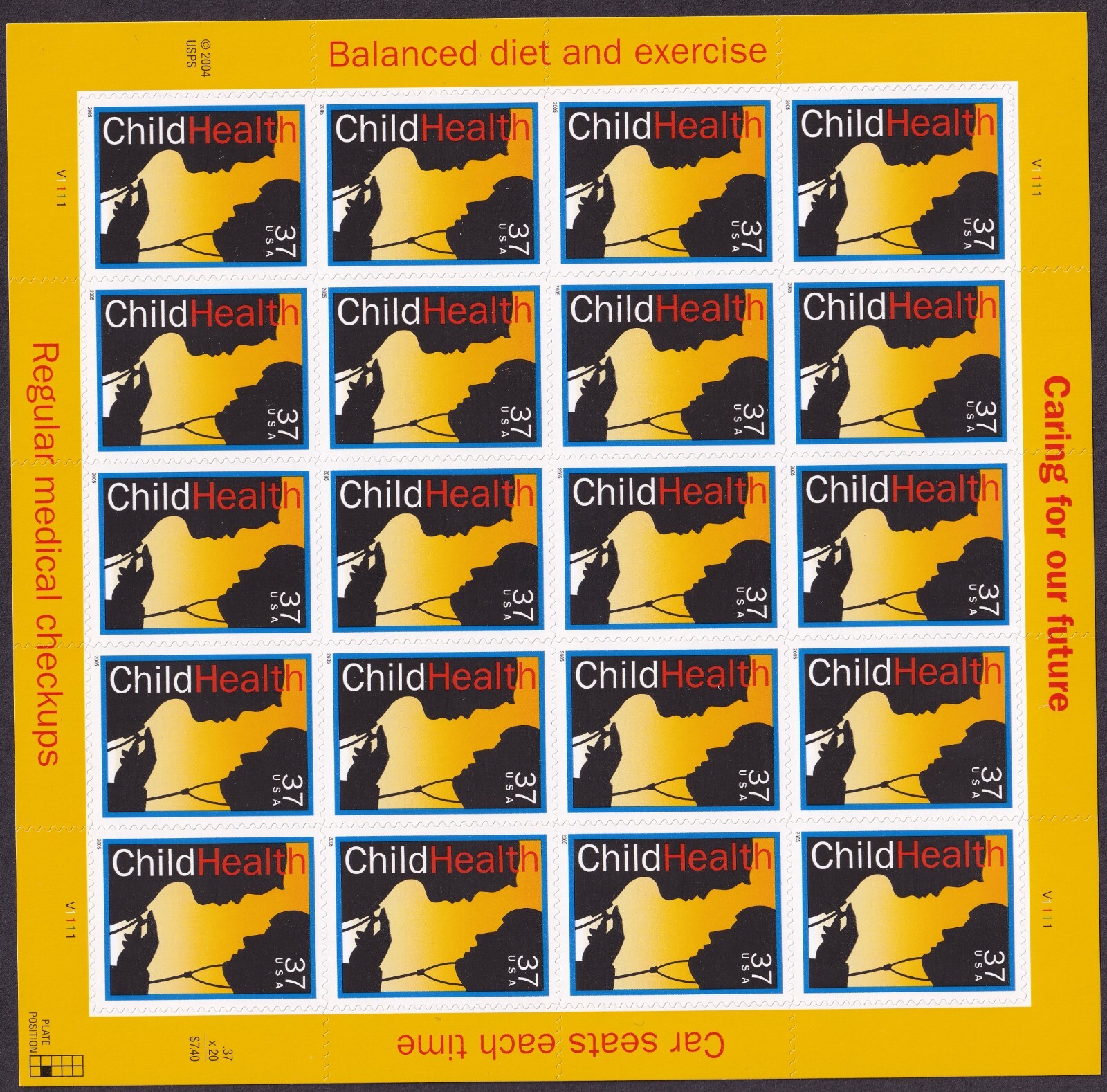 Scott #3938 Child Health Sheet of 20 Stamps - MNH