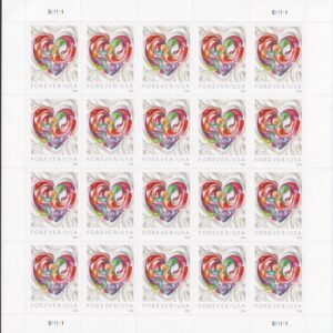 Scott #5036 Love Quilled Paper Heart Sheet of 20 Forever Stamps - MNH P#S11111