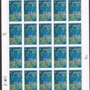 Scott #B3 Stop Family Violence Semi-Postal Full Sheet of 20 Stamps - MNH