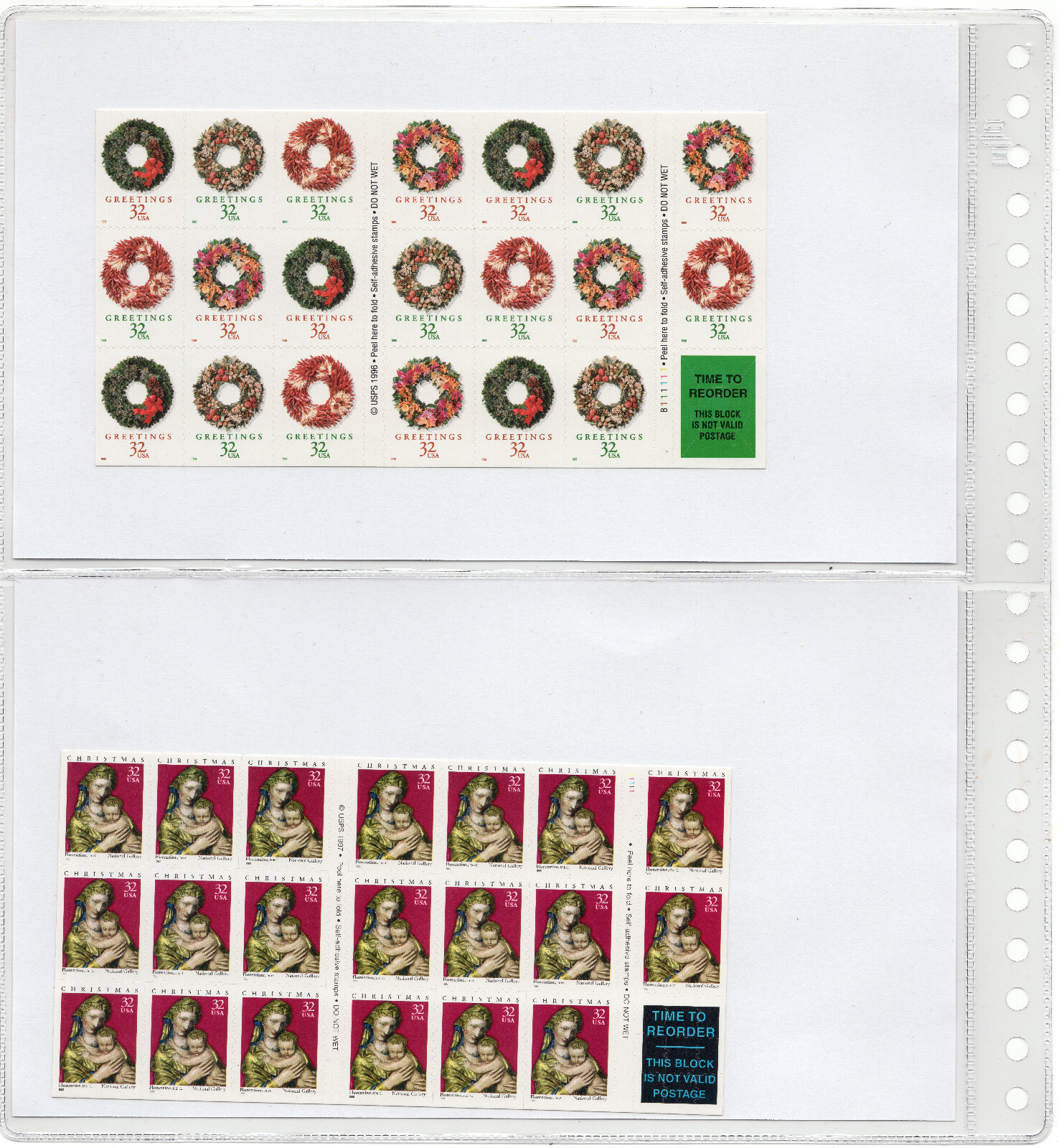 Scott #3244a-3252e-3116a-3012a Christmas Booklets of 20 Stamps each - MNH #1