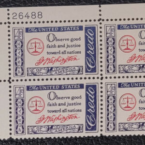 Scott #1139 Credo (George Washington) Plate Block of 4 Stamps - MNH