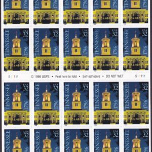 Scott #3071a 32¢ Tennessee (Volunteers) Booklet of 20 Stamps - MNH