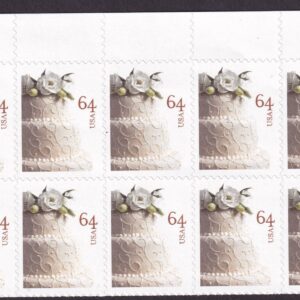 Scott #4521 Wedding Cake 64c Half Sheet of 10 Stamps - MNH Top