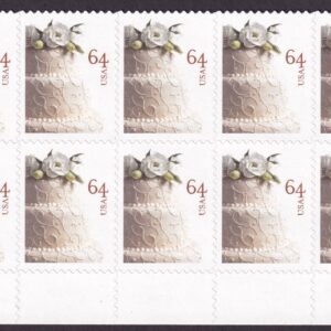 Scott #4521 Wedding Cake 64c Half Sheet of 10 Stamps - MNH Bottom