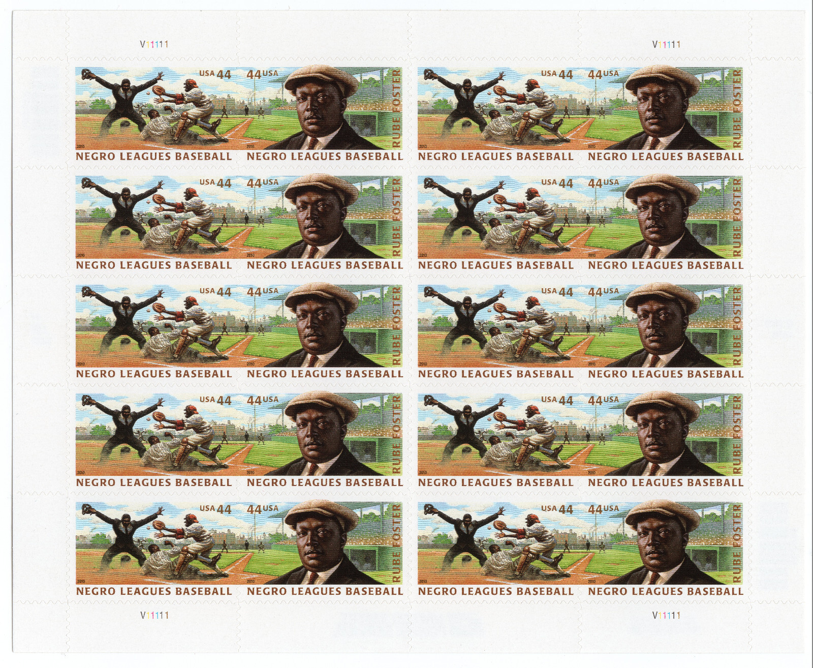 Scott #4466a (4465-66) Negro Leagues Baseball Sheet of 20 Stamps - MNH