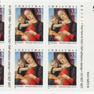 Scott #3355a 33¢ Madonna & Child (Vivarini) Booklet of 20 Stamps - MNH P#B3333
