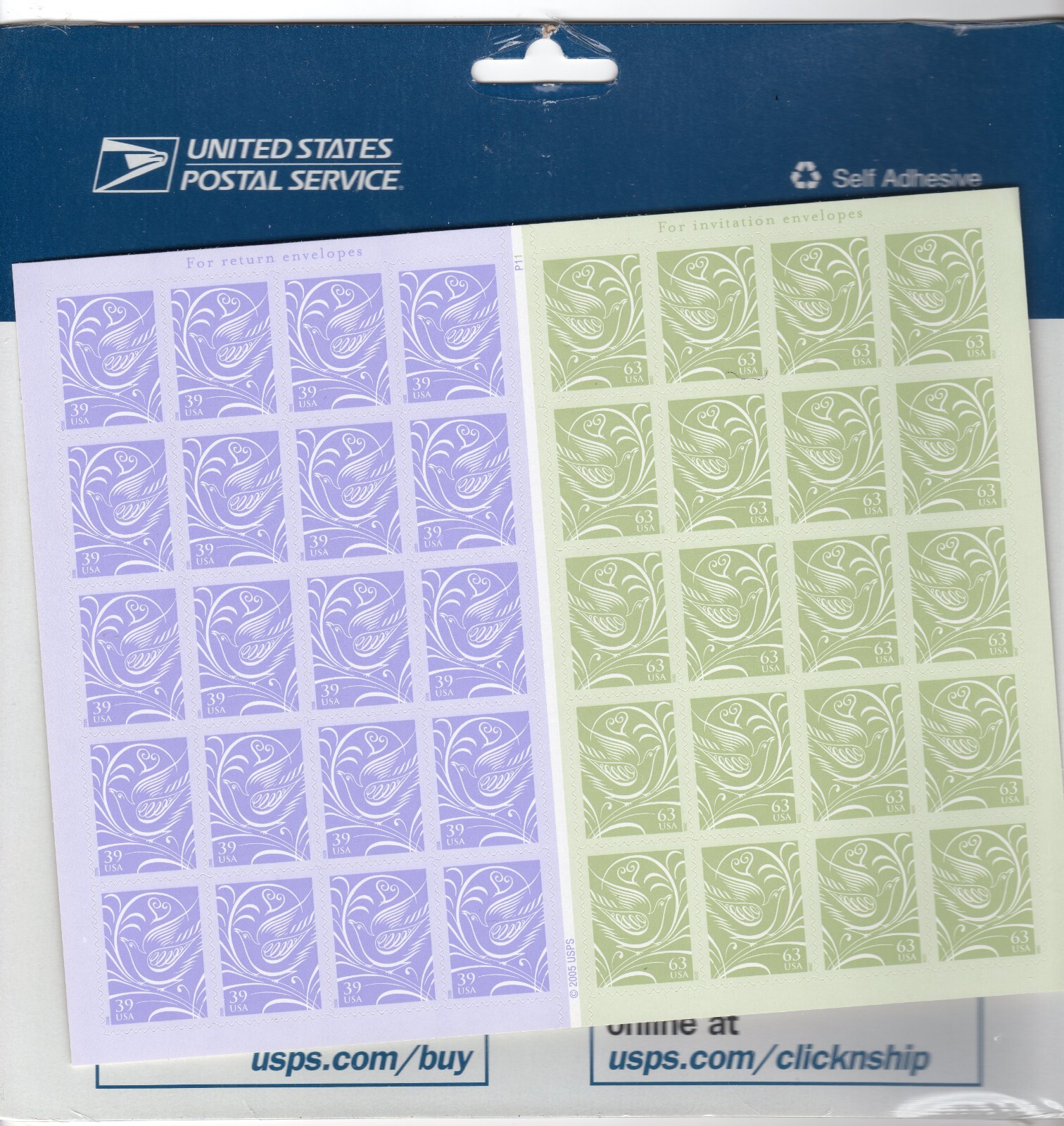 Scott #3999a (3998-99) Wedding Doves Sheet of 40 Stamps - Sealed