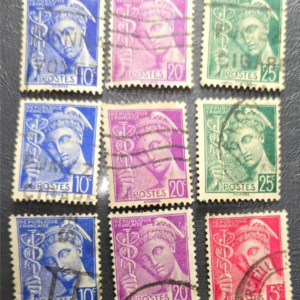 Stamp France Mercury #355, 356 x3, 359 x3 & 360 x2 used