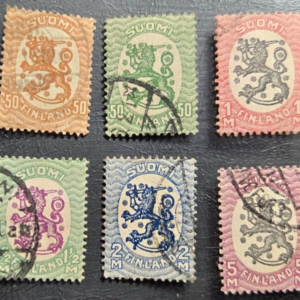 Stamp Finland 1917-29 A19 #96, 98, 101, 103, 105, 107 used