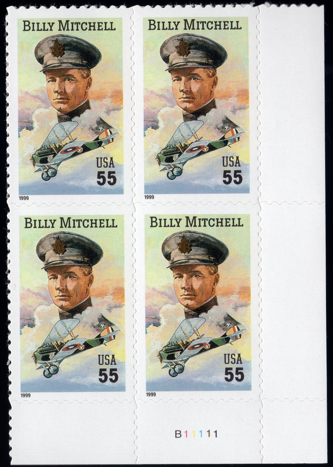 Scott #3330 Billy Mitchell Plate Block of 4 Stamps- MNH