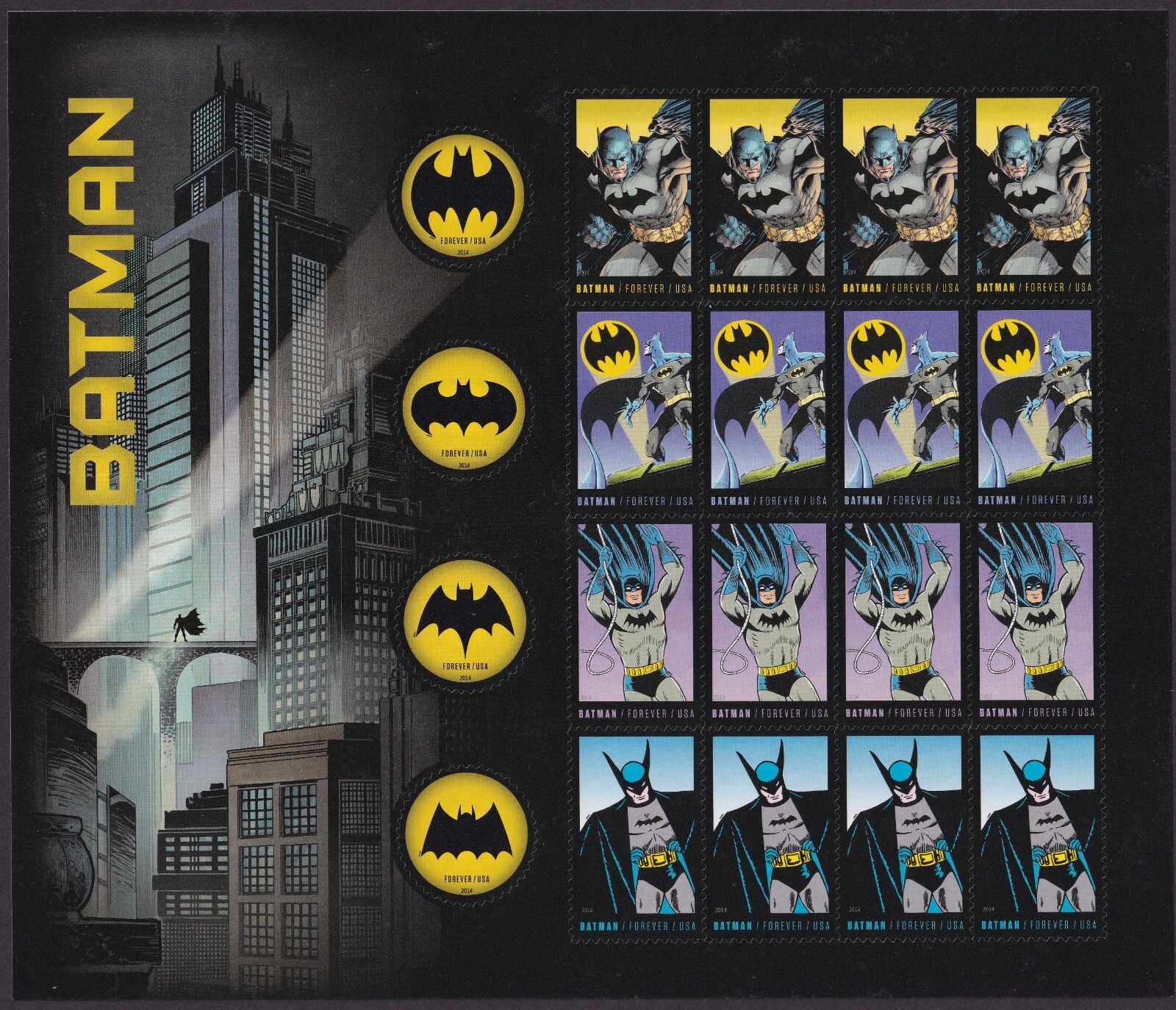 Scott #4935a (4932-35) Batman Forever Stamp Sheet of 20 Stamps - MNH