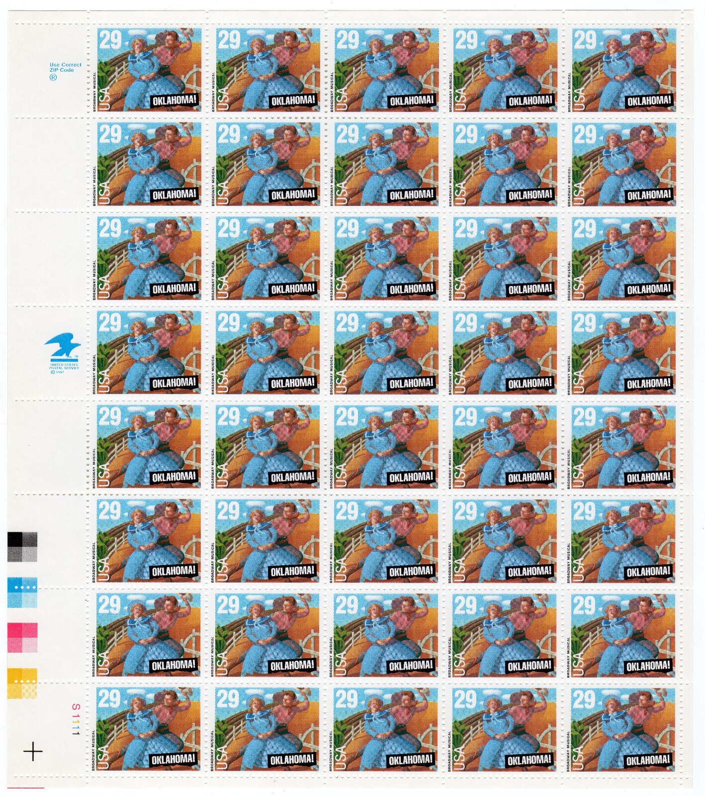 Scott #2722 Oklahoma Musical Full Sheet of 40 Stamps - MNH