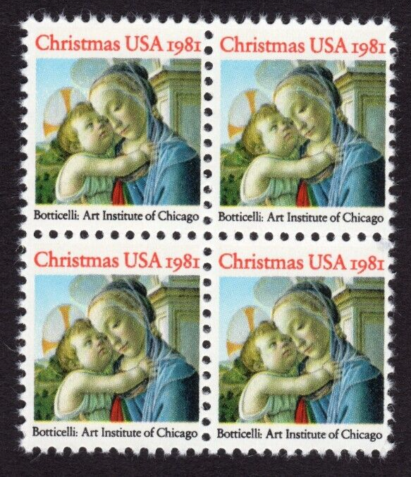 Scott #1939 1981 Madonna Botticelli Block of 4 Stamps - MNH