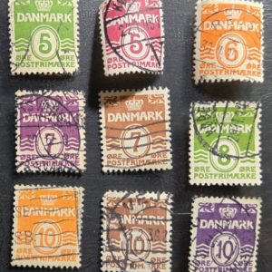 Stamp Denmark 1933-1940 A32 #223, 224, 224C, 225, 226A, 227A, 228-230 used