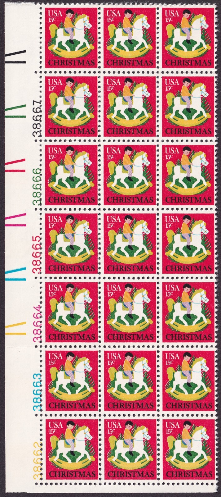 Scott #1769 Hobby Horse Plate Block of 21 Stamps - MNH