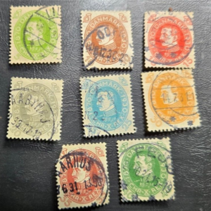 Stamp Denmark 1930 King Christian X A31 #210, 213-219 used
