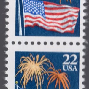 Scott #2276 Flag & Fireworks Vertical Pair of Stamps - MNH