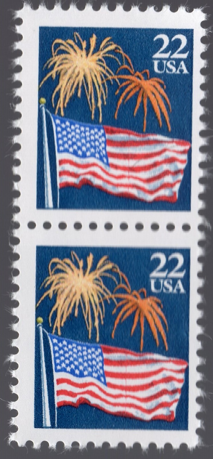 Scott #2276 Flag & Fireworks Vertical Pair of Stamps - MNH