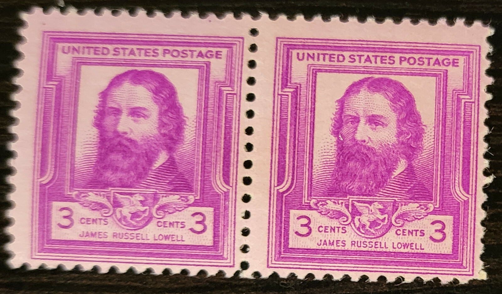 Scott #866 James Lowell Pair of Stamps - MNH