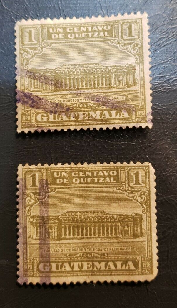 Stamp Guatamala 1927 "G.P.O. and Telegraph Building" PT2 RA2 Postal Tax used