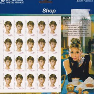 Scott #3786 Audrey Hepburn Sheet of 20 Stamps - Sealed Blue #2