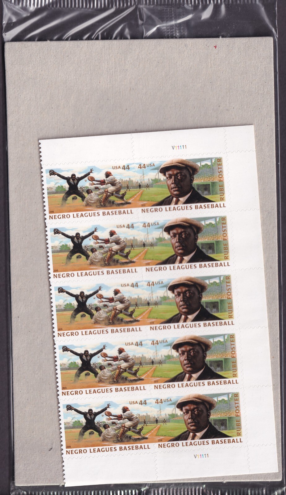 Scott #4465-4466a Negro Leagues Right Half Plate Block of 10 Stamps - Sealed