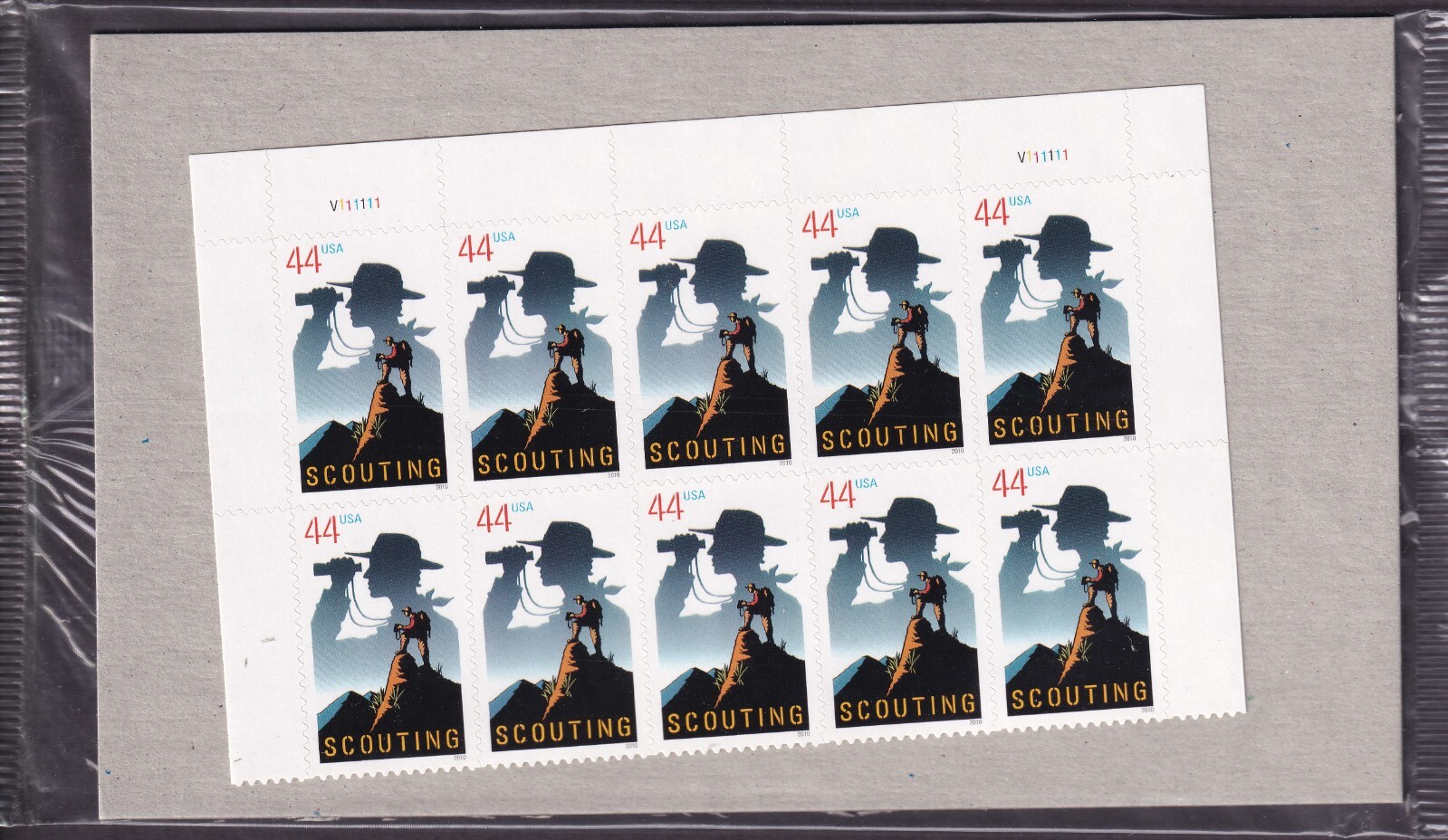 Scott #4472 Scouting Top Half Plate Block of 10 Stamps - Sealed