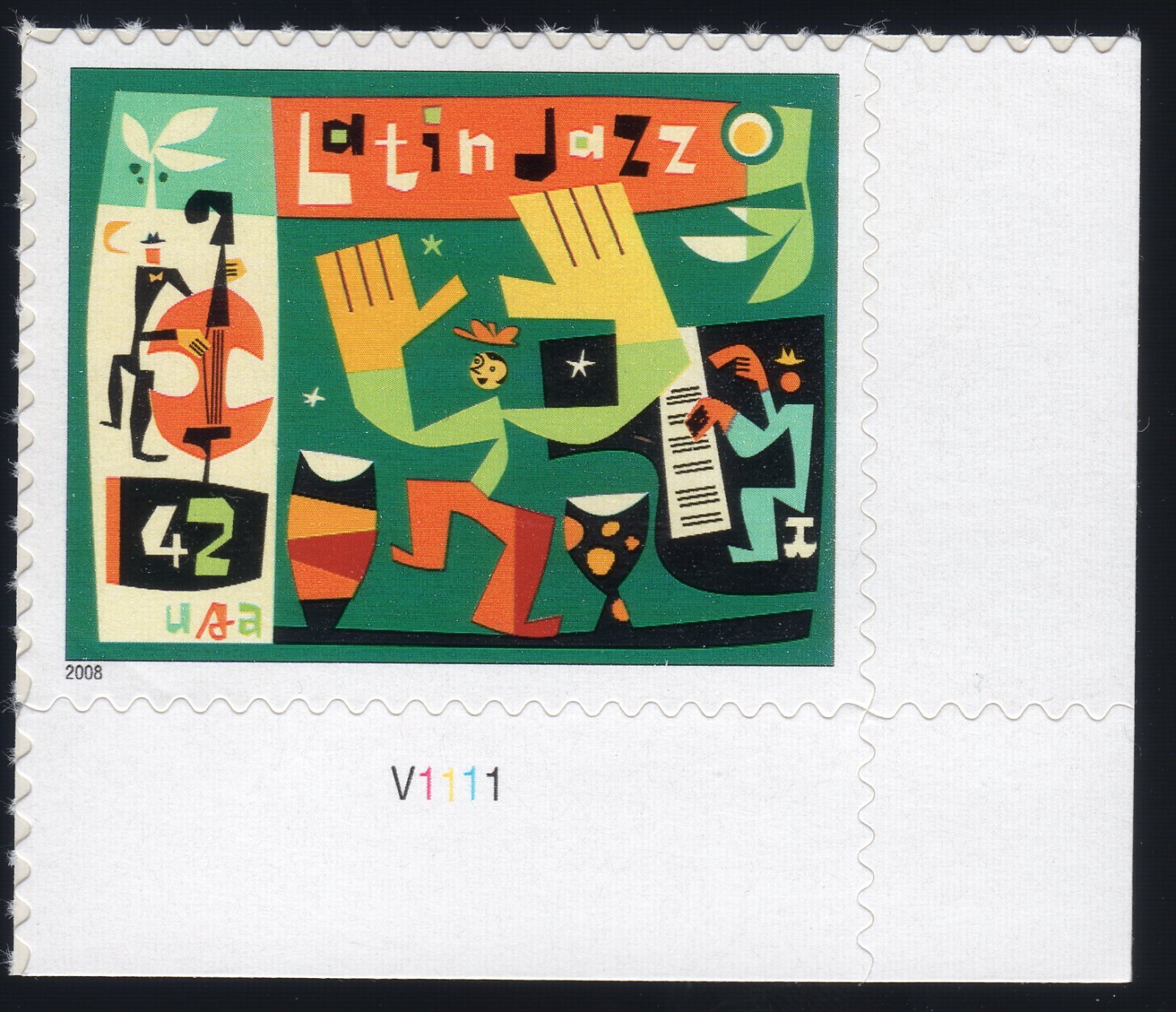 Scott #4349 Latin Jazz Plate Block Single Stamp - MNH LR