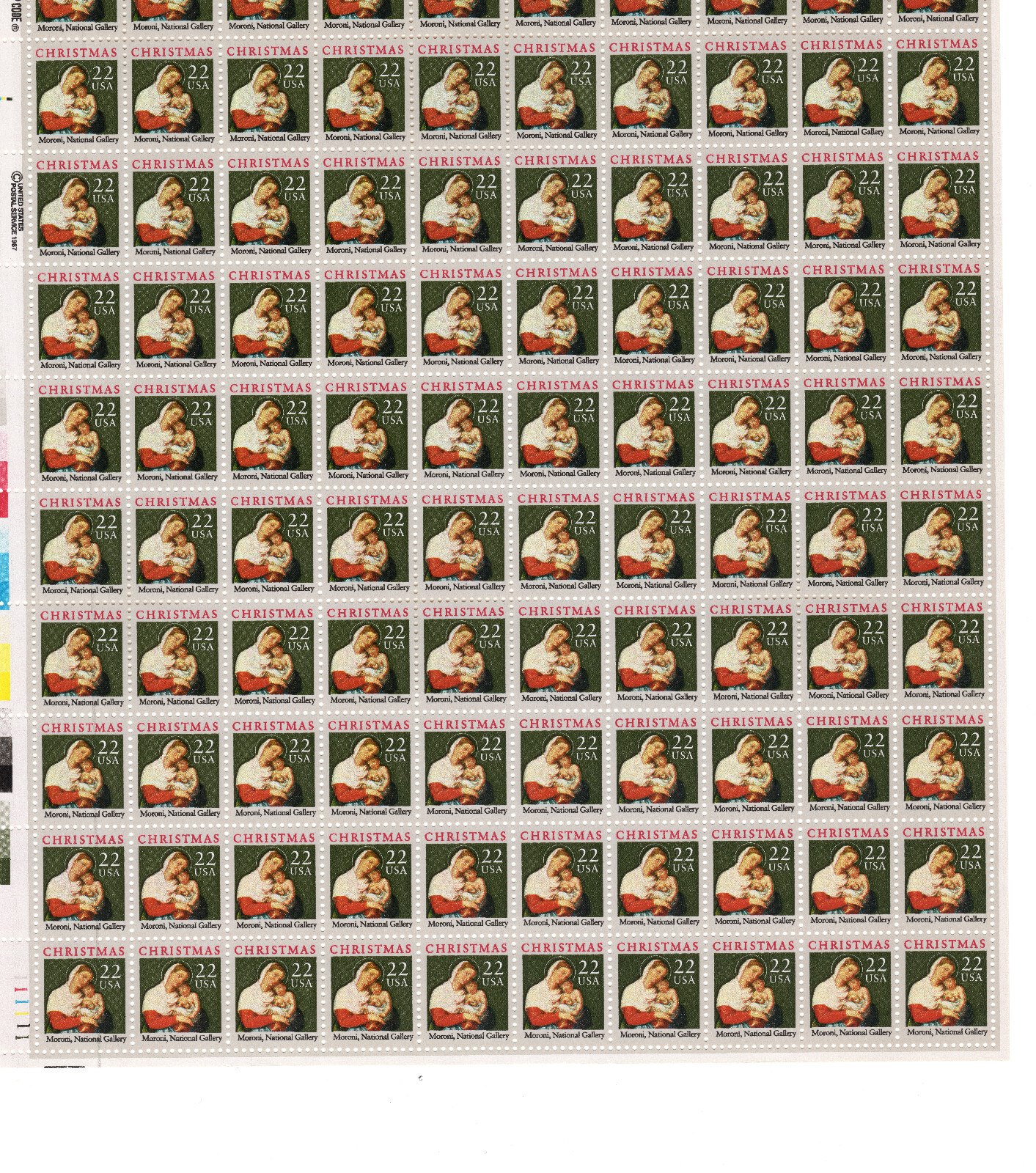 Scott #2367 Madonna (Moroni) Sheet of 100 Stamps - MNH