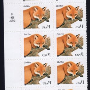 Scott #3036a Red Fox Half Sheet of 10 Stamps - MNH (Left #4)