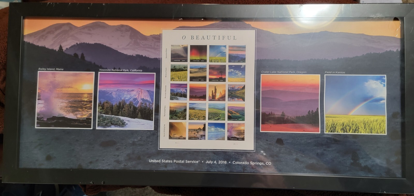Scott #5298 O Beautiful Framed Sheet of 20 Stamps - Sealed