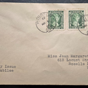 Stamp Canada FDC 1935 Silver Jubilee B. C. to NJ #211 & 212