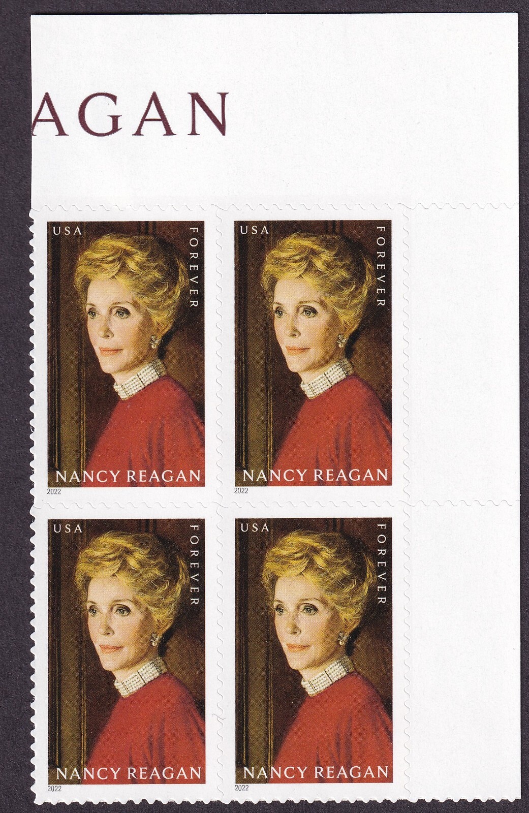 Scott #5702 Nancy Reagan Plate Block of 4 Forever Stamps - MNH