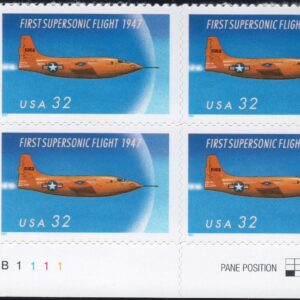 Scott #3173 First Supersonic Flight Plate Block of 4 Stamps - MNH