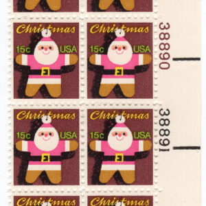 Scott #1800 Santa Claus Ornaments Plate Block of 20 Stamps - MNH UR
