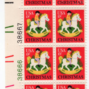 Scott #1769 Hobby Horse Plate Block of 20 Stamps - MNH Left Edge