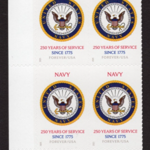 Scott #6012 US Navy 250th Anniversary Plate Block of 4 Stamps - MNH