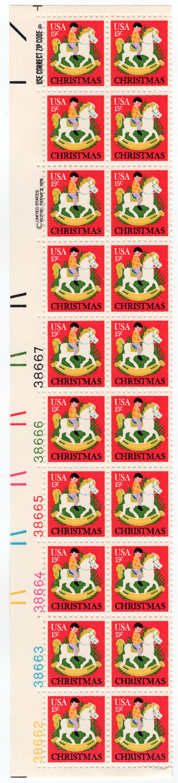 Scott #1769 Hobby Horse Plate Block of 20 Stamps - MNH PC#1
