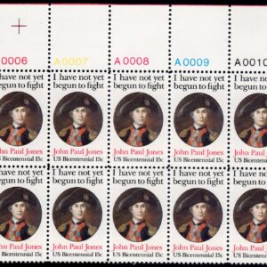 Scott #1789 John Paul Jones (Patriot, UVA) Zip Block of 12 Stamps - MNH #1