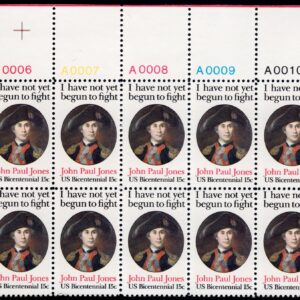 Scott #1789 John Paul Jones (Patriot, UVA) Zip Block of 12 Stamps - MNH #2