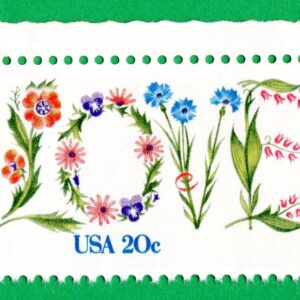 Scott #1951A Love Flowers Single Stamp - MNH w/selvage