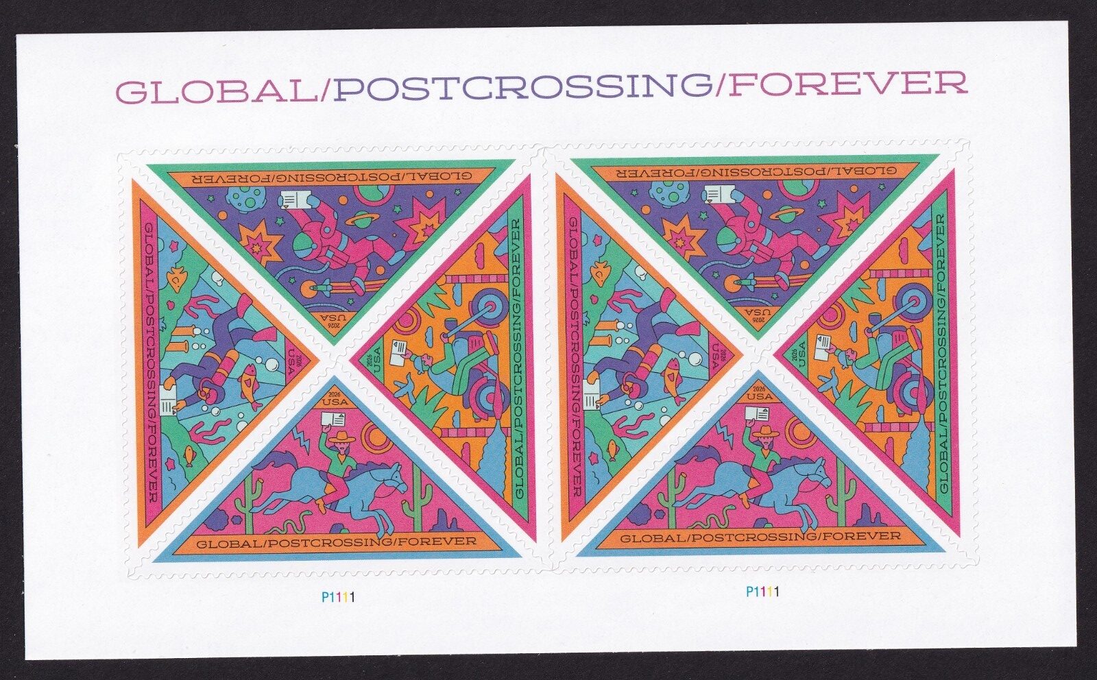 Scott #6100 PostCrossing Sheet of 8 Global Forever Stamps - MNH